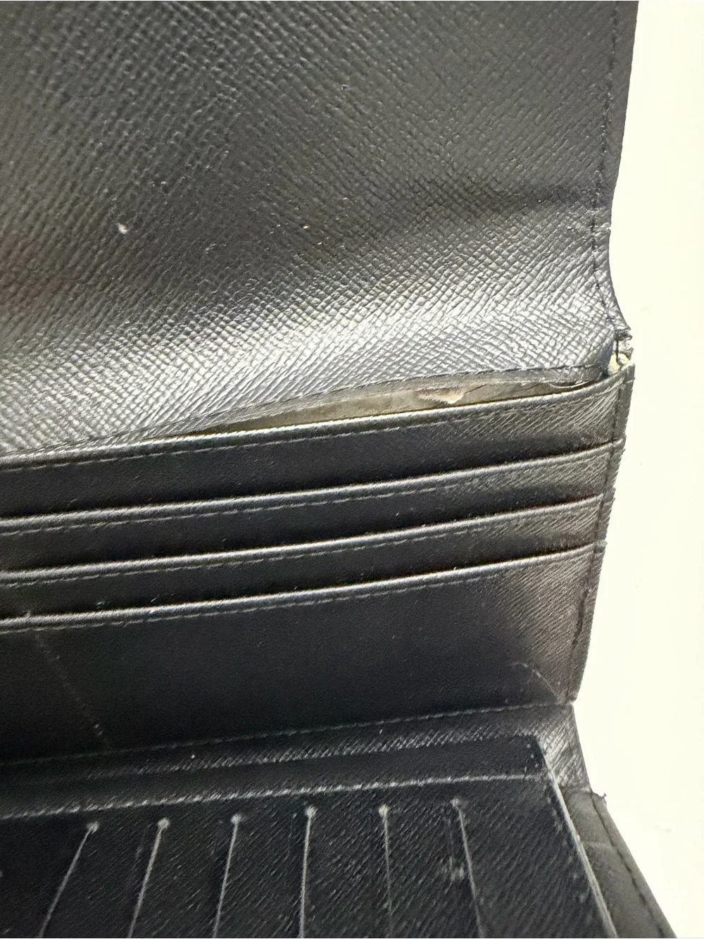 Coach Monogram Leather Signature Canvas Envelope Wallet Black & Gray Size DAMGED